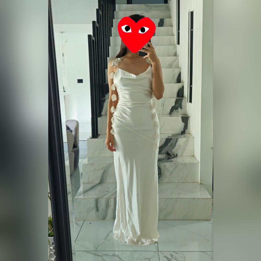 satin white summer dress